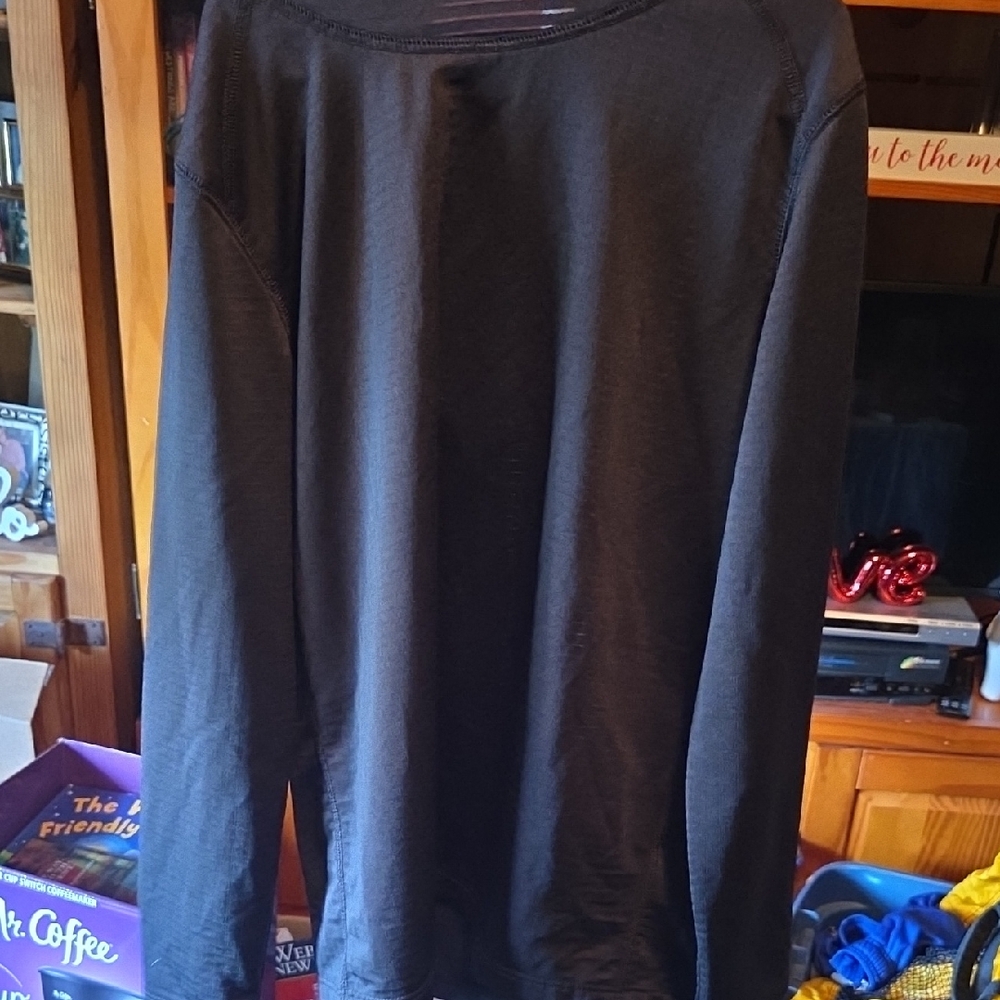 Black Long Sleeve Hooded Shirt